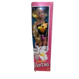 NIB Vintage 1985 Tropical Barbie Doll In Original Box Mattel